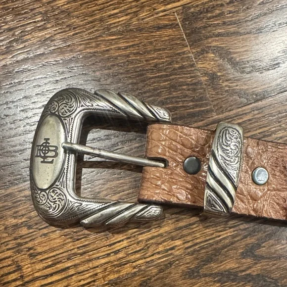 Luchesse Classic Croccodile belt size 44 silver buckle cowboy - Picture 2 of 12